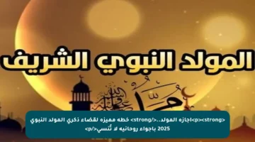 <p><strong>إجازة المولد..</strong> خطة مميزة لقضاء ذكرى المولد النبوي 2025 بأجواء روحانية لا تُنسى</p>